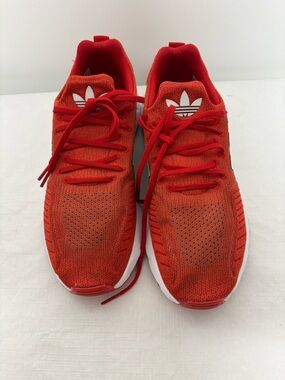 adidas Red Knit Lace-Up Sneakers